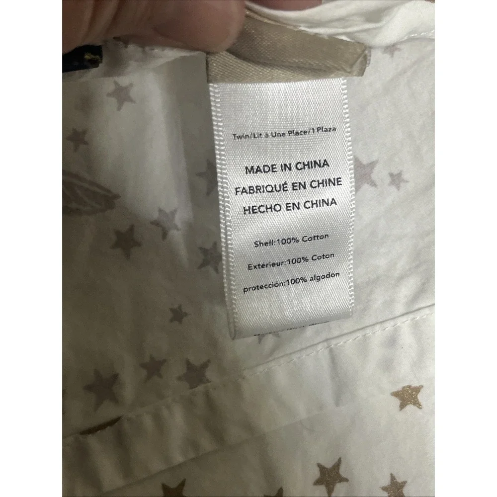 Pottery Barn PB Teen Harry Potter Enchanted Night Sky Twin Flat Sheet White Gold